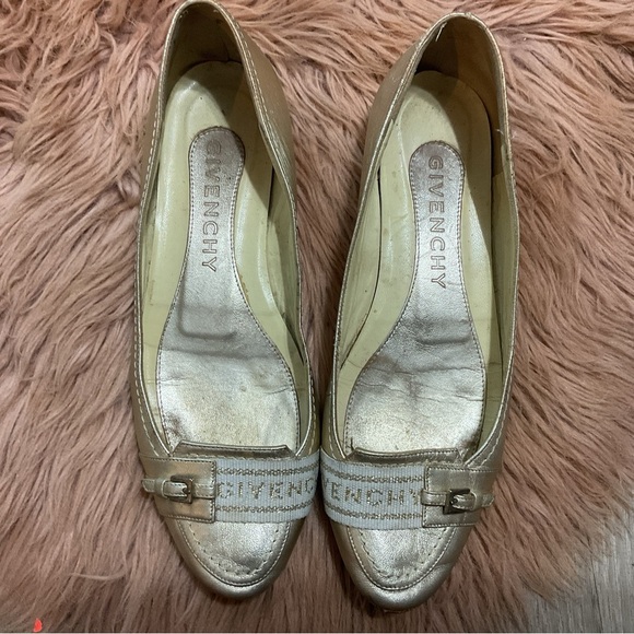 Givenchy Pointed Gold Ballet Flats Size 36 - Picture 2 of 14